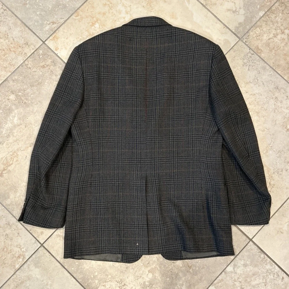 Brooks Brothers Blazer Mens 42R Brown Plaid 2 Button Wool Sports Coat Preppy USA